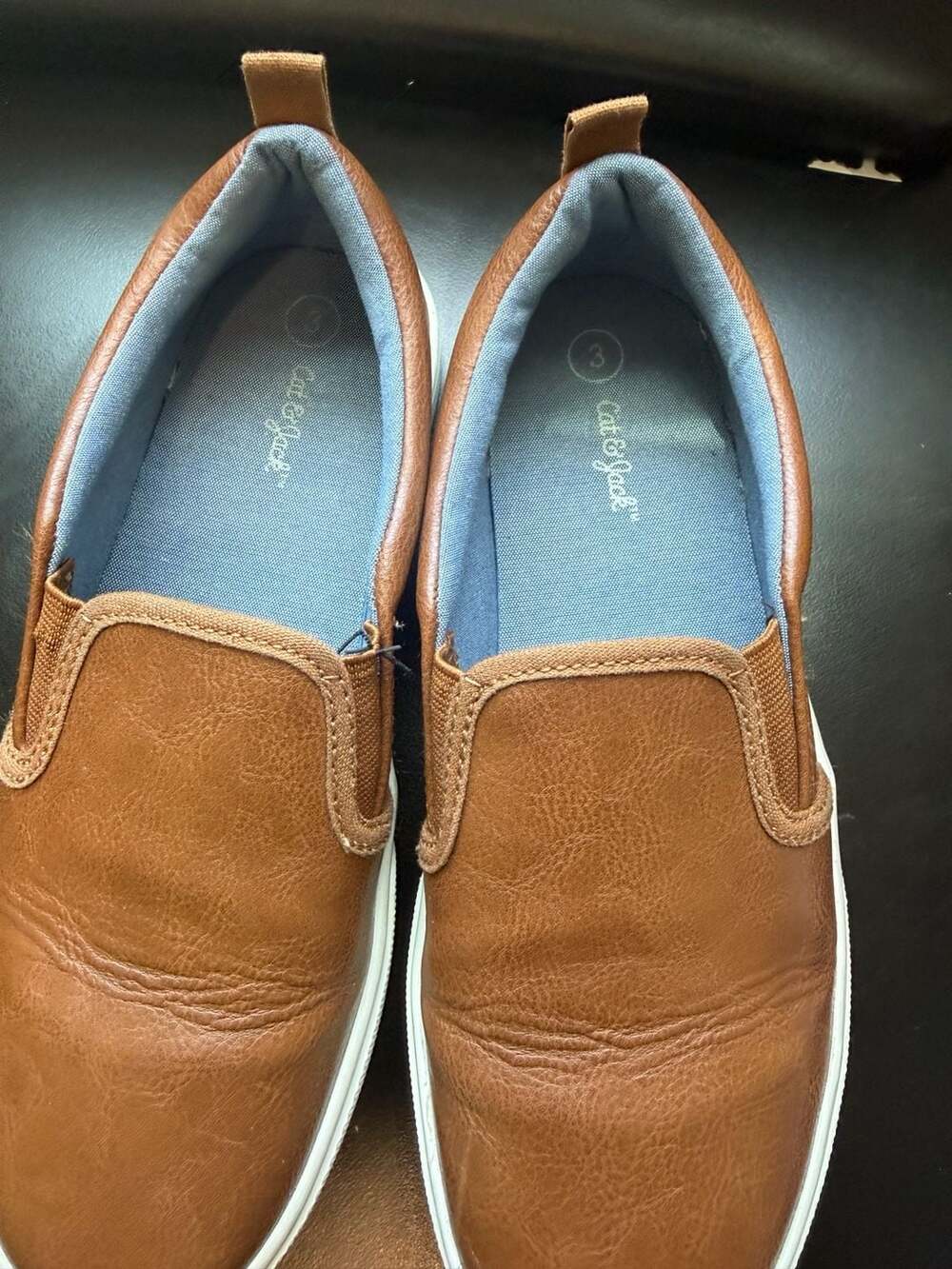 Cat & Jack Rune Boys' Slip-On Faux Leather Sneakers in Cognac